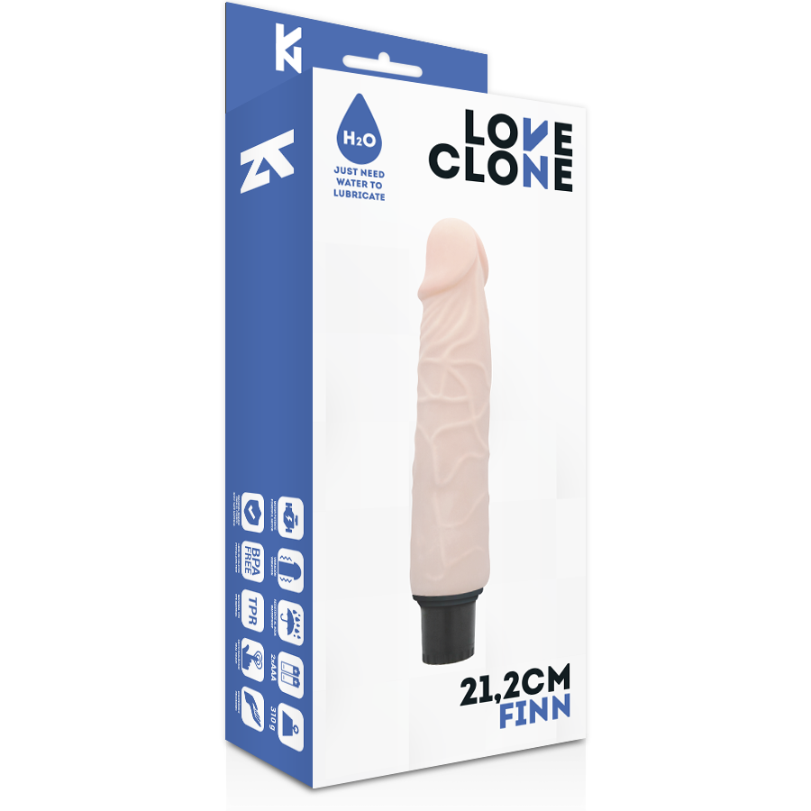Vibromasseur autolubrifiant réaliste Finn 21.2 cm - Loveclone - LOVECLONE