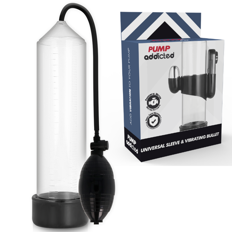 Pompe à pénis vibrante Rx3 transparente - Pump Addicted - PUMP ADDICTED