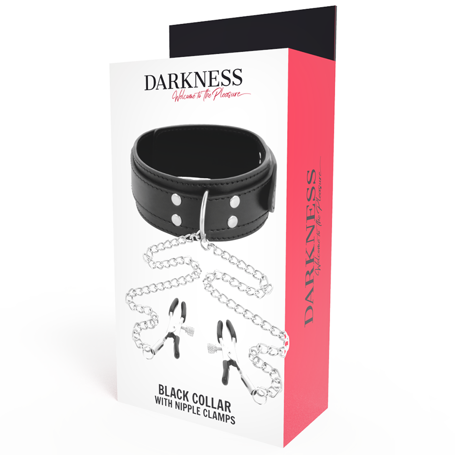 Darkness – Collier de cou avec pinces à tétons réglable