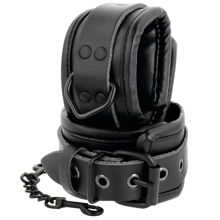 Darkness – Menottes BDSM en simili-cuir Noir