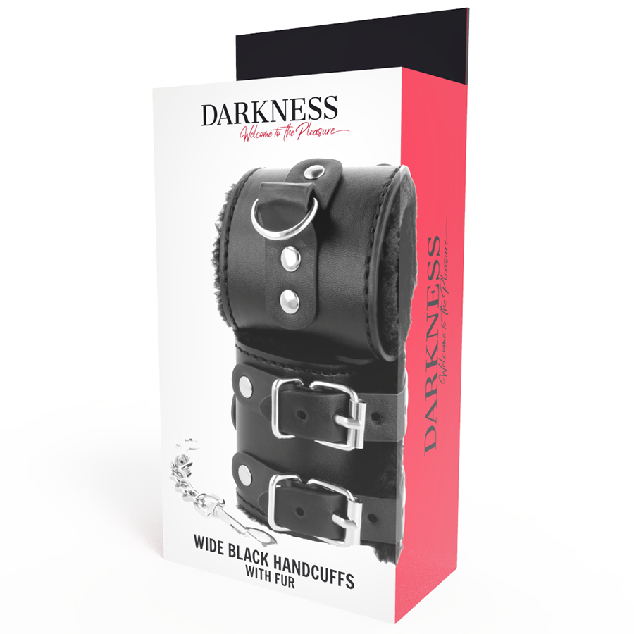 Darkness – Menottes Sexy en Simili-Cuir Noir avec Doublure