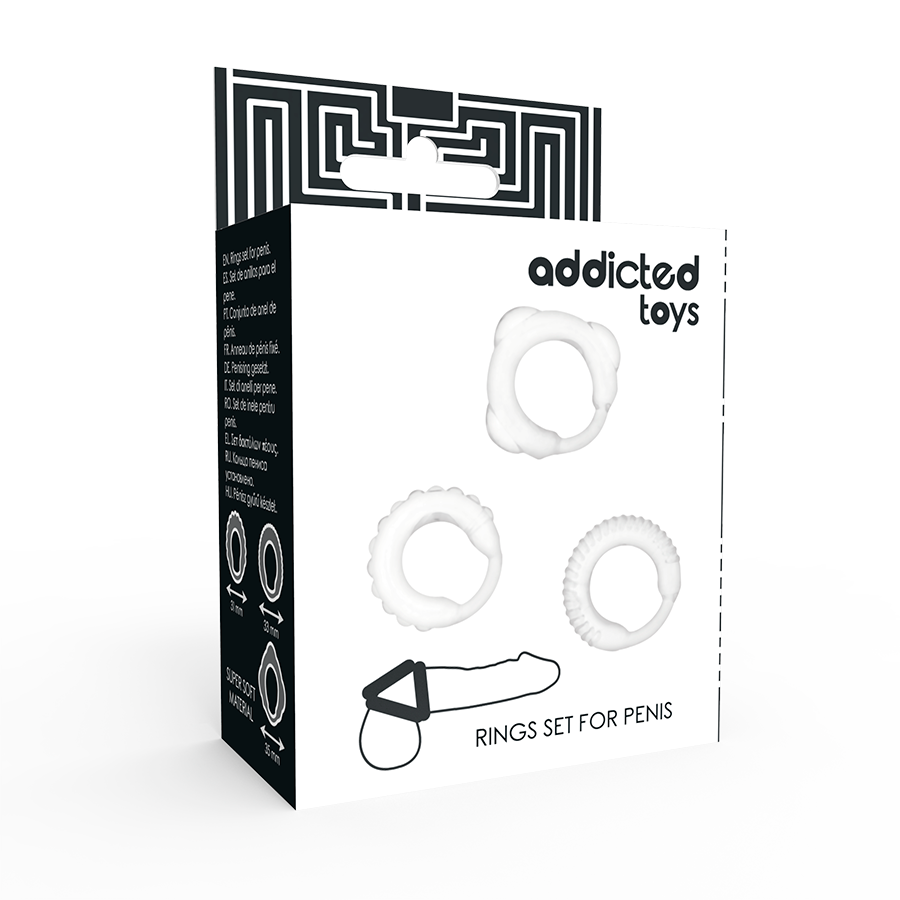 Anneaux Péniens Ensemble de 3 Transparents - Addicted Toys