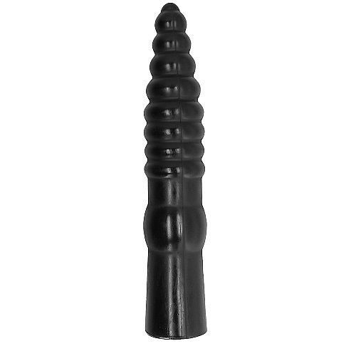All Black - Plug Fisting Conique et Nervuré - 33 cm
