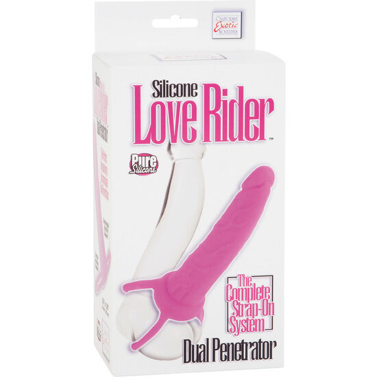 Double Pénétrateur avec Harnais Testiculaire Rose - CalExotics