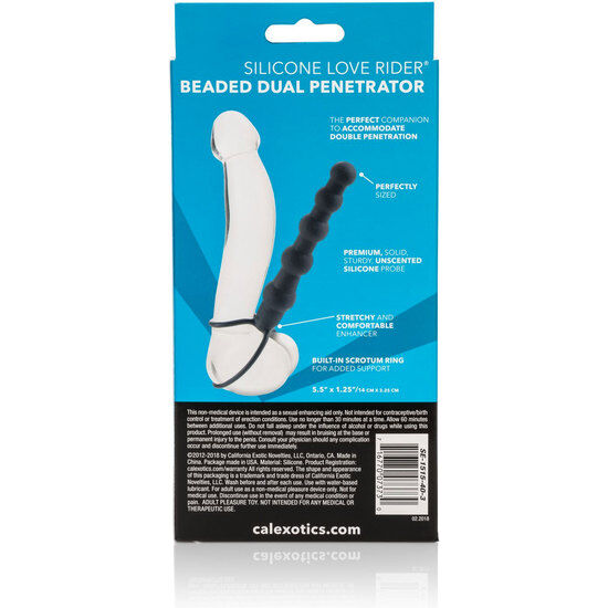Chapelet Anal Double Pénétrateur Love Rider Noir - Calexotics