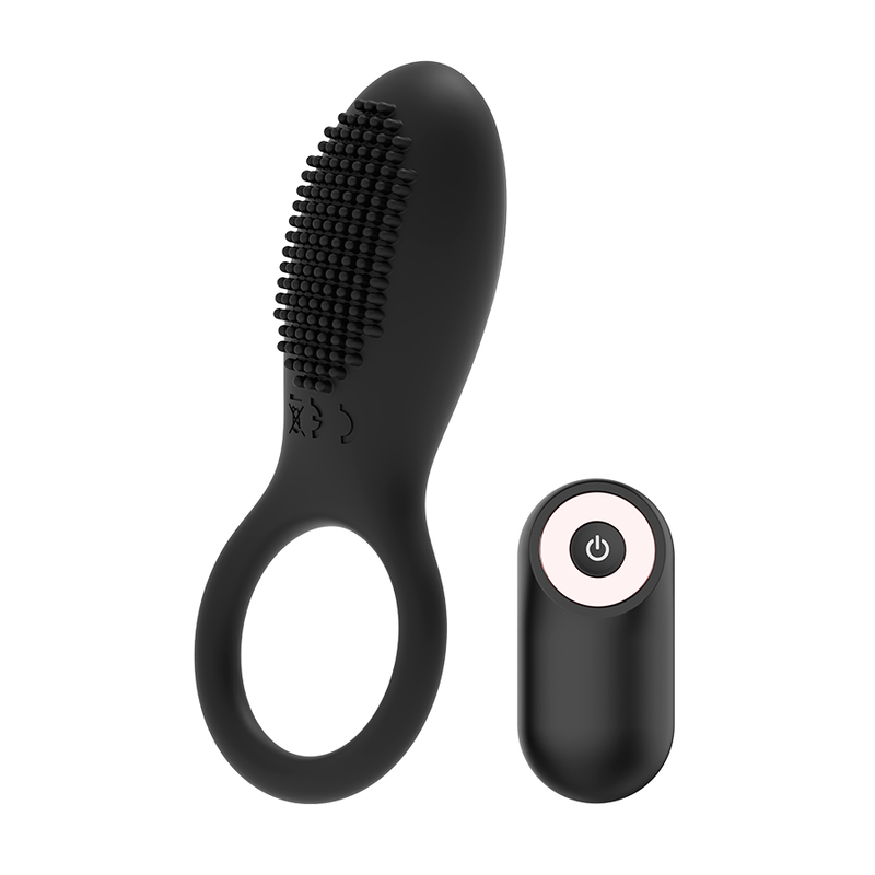 Cockring Vibrant Chic Desire Télécommandé Noir/Or - Coquette