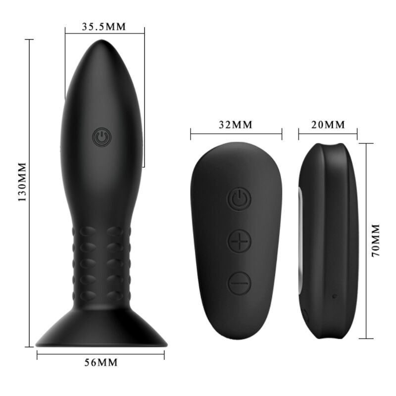 Mr Play - Plug Anal en silicone avec billes rotatives - Noir
