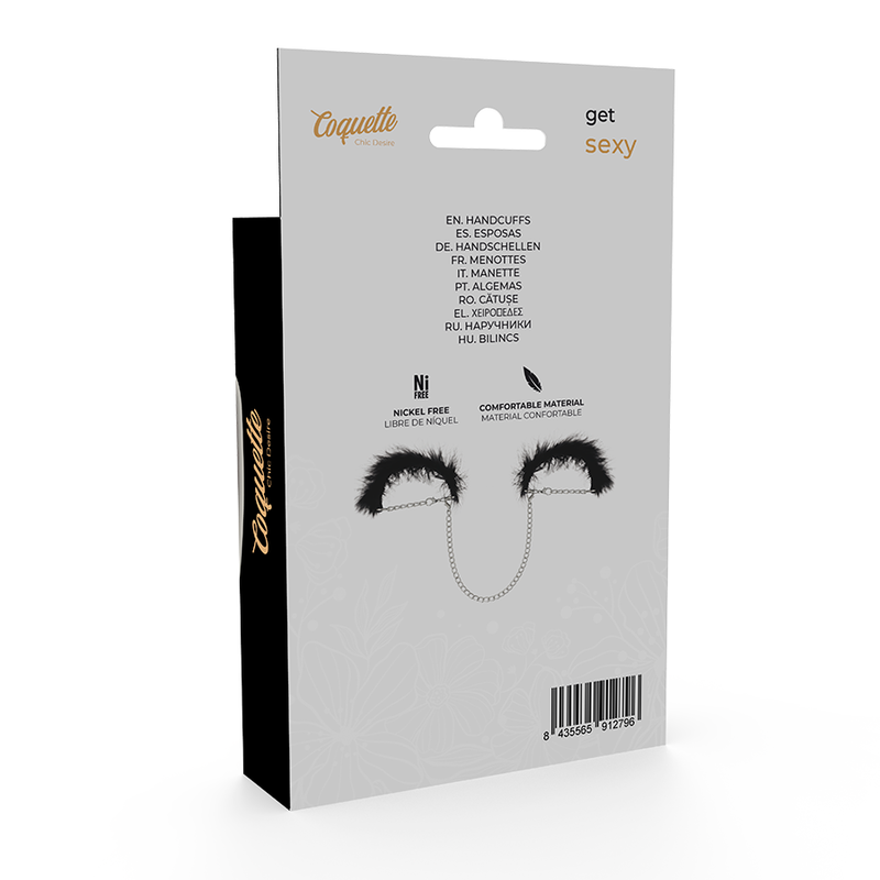 Menottes Coquette Chic Desire Métal Plumes Noires - Coquette