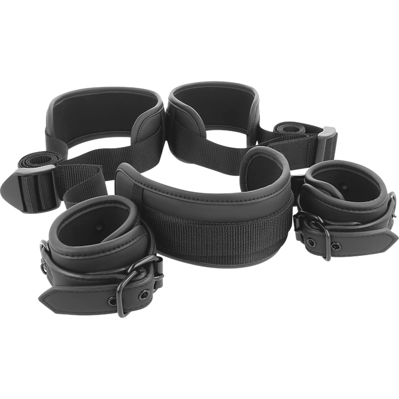 Fetish Submissive – Set de bondage avec menottes poignets et fixation pour jambes