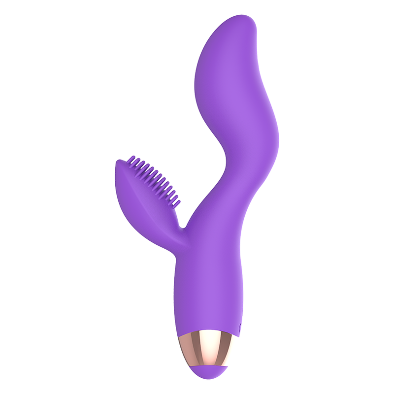 Vibromasseur double moteur Donna lilas et or - Womanvibe - WOMANVIBE