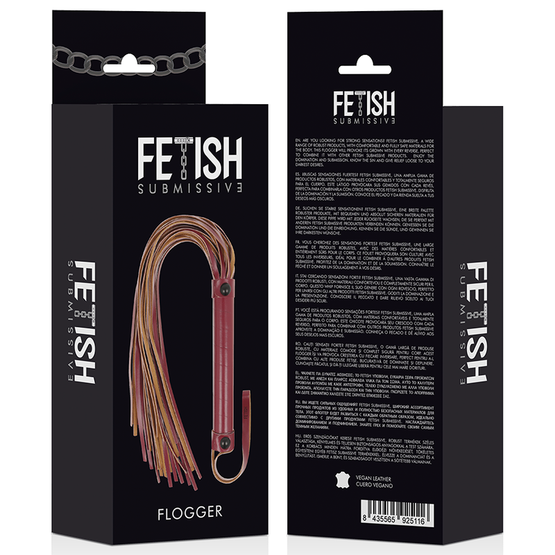 Fetish Submissive - Martinet BDSM en Simili Cuir Rouge