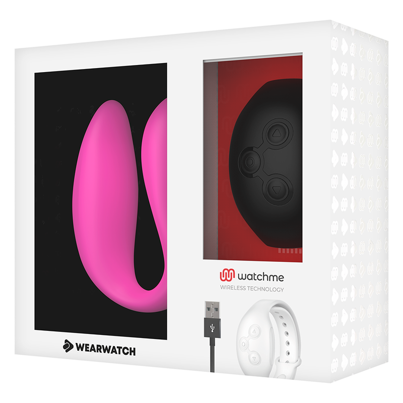 Vibrateur connecté Wearwatch double technologie WatchMe fuchsia/noir - Wearwatch - WEARWATCH