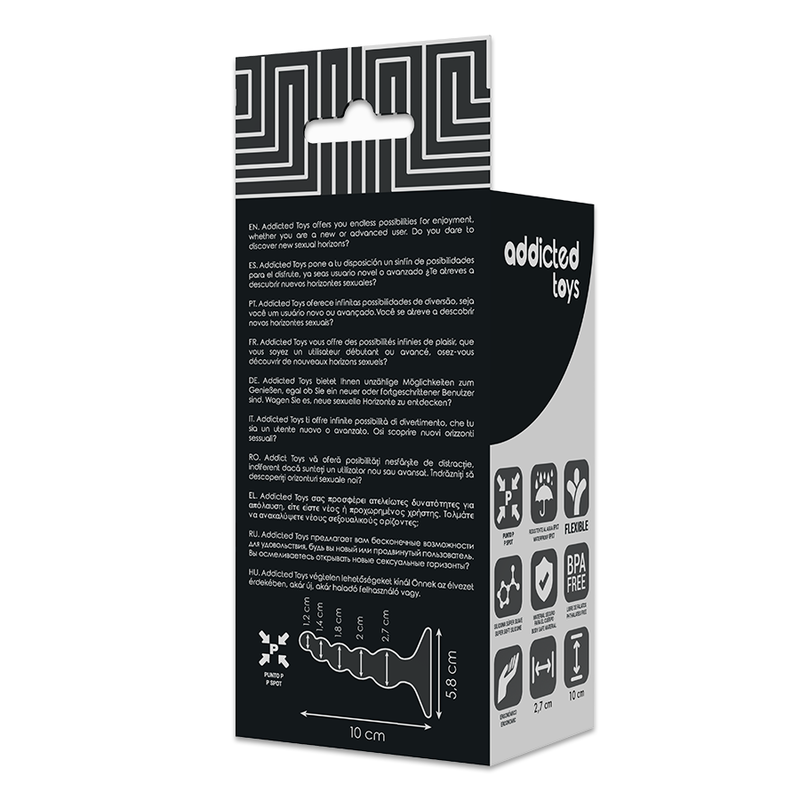 Plug Anal Addicted Toys 10 cm Noir - Addicted Toys