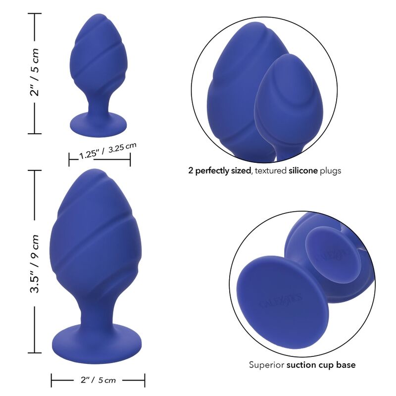Kit 2 Plugs Anaux Silicone Cheeky Violet S et L - CalExotics