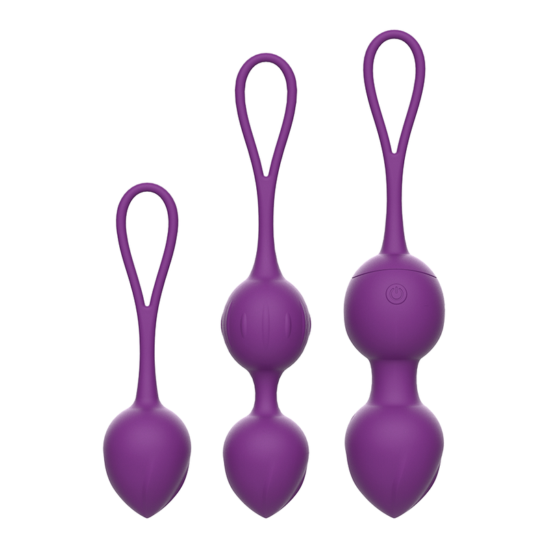 Rewolution – Kit de 3 Boules de Geisha Vibrantes avec Télécommande - Violet