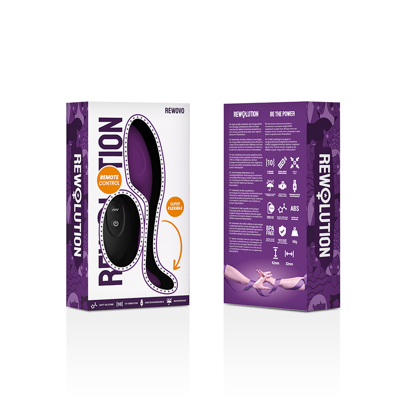 Rewolution – Oeuf Vibrant avec Télécommande Rechargeable – Violet