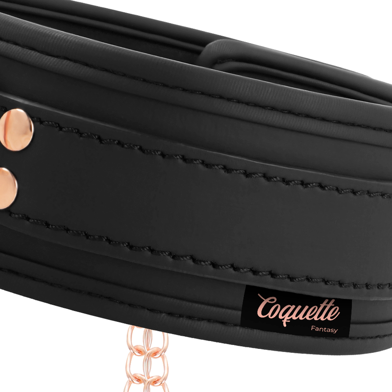 Collier Cuir Vegan avec Pinces Tétons Chaîne - Coquette Fantasy
