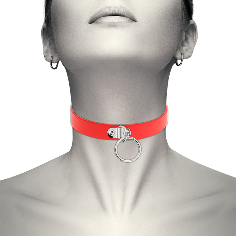 Collier Fétiche Cuir Végétalien Rouge - Coquette Chic Désir