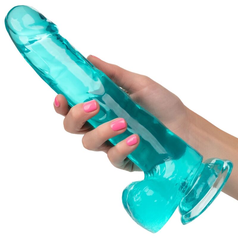 Gode Ventouse Size Queen Bleu Translucide 20cm - CalExotics