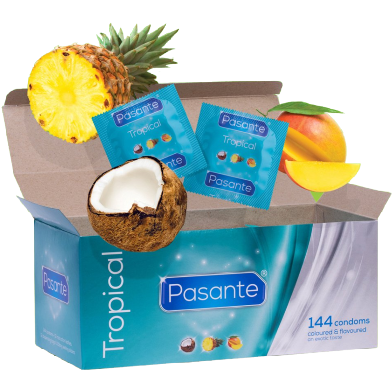 Préservatifs saveurs tropicales 144 unités - Pasante - PASANTE