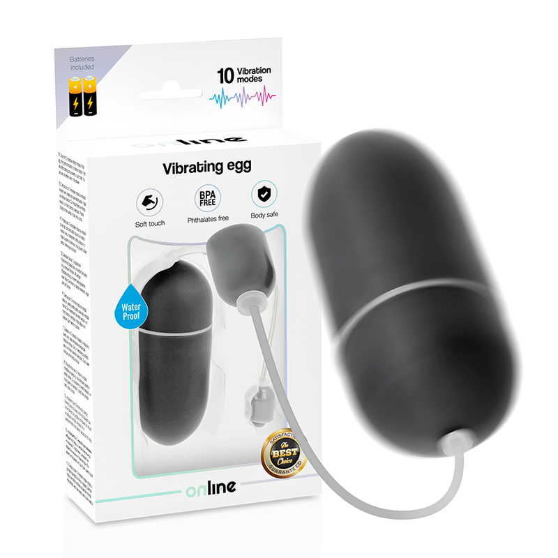 Online – Oeuf Vibrant silencieux avec 10 modes de vibration – Noir