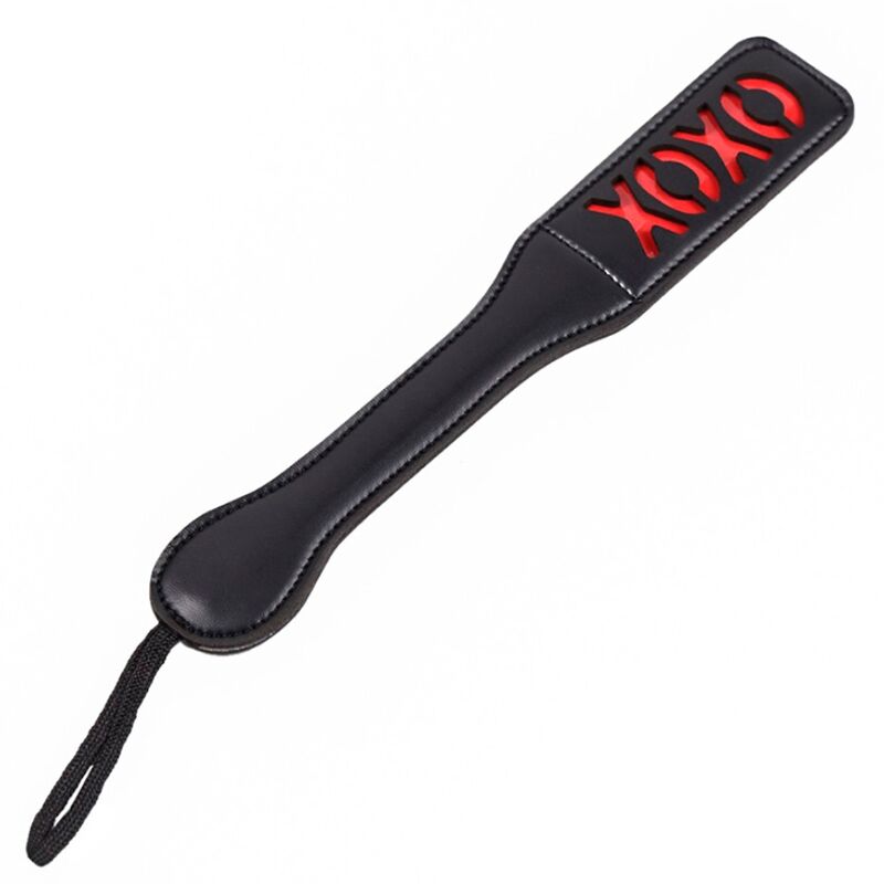 Ohmama - Paddle BDSM "XOXO" Noir et Rouge - 32,6 cm