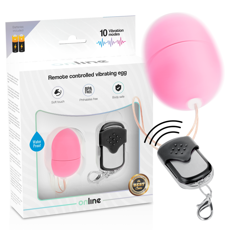 Online – Oeuf Vibrant avec Télécommande Taille S – Rose