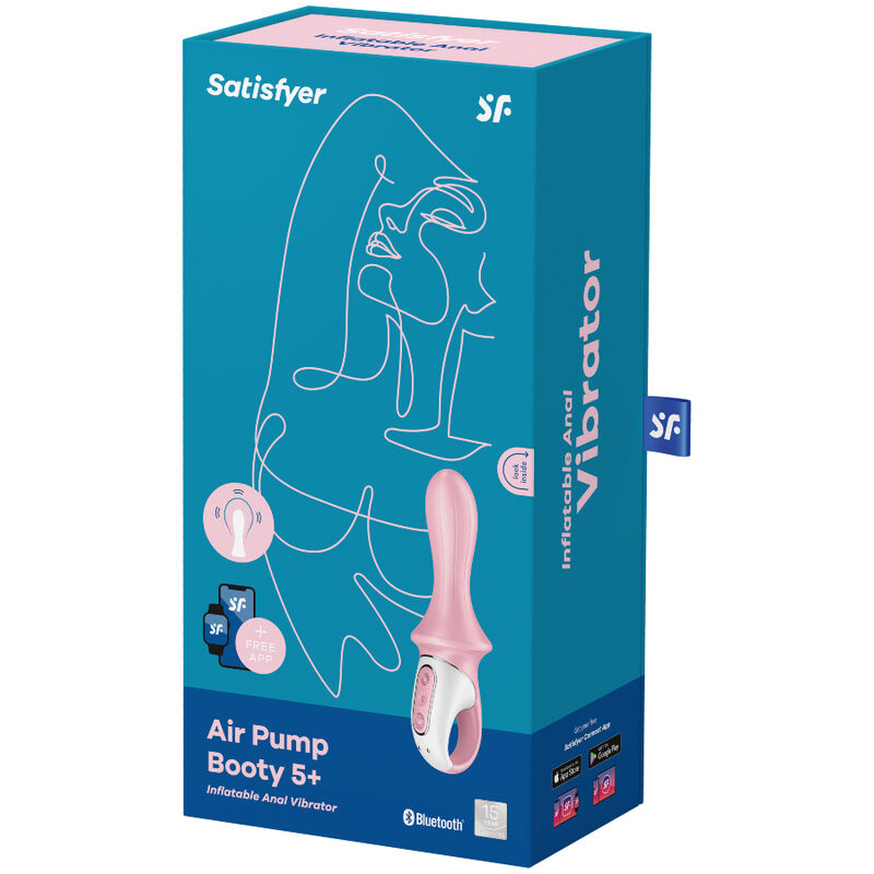 Vibromasseur Anal Gonflant Air Pump Booty 5 Rose - Satisfyer