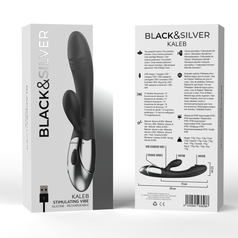 Vibromasseur Rabbit Kaleb Stimulating Vibe - Black&Silver
