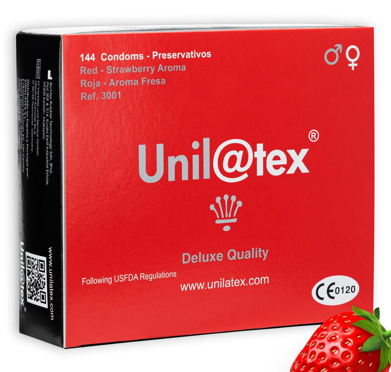 Préservatifs aromatisés fraise Unilatex rouge - Unilatex - UNILATEX