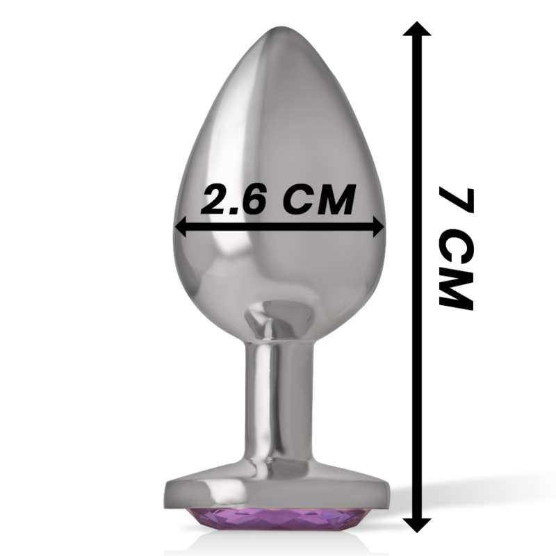 Plug Anal Métal Diamant Cristal Violet Taille S - Intense
