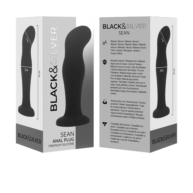 Plug Anal Sean Premium Silicone Noir - Black&Silver