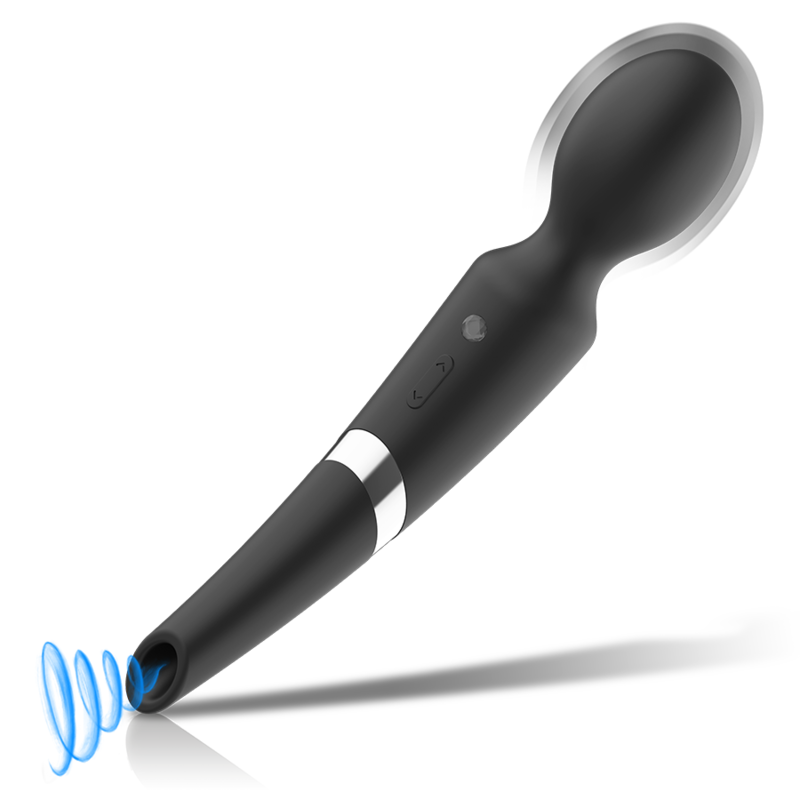 Baguette Vibrante Beck 2 en 1 Ventouse - Black&Silver