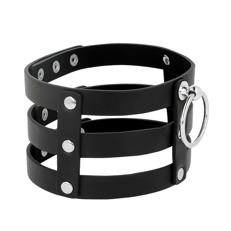 Collier BDSM Ras de Cou Cuir Végan Noir - Coquette Chic