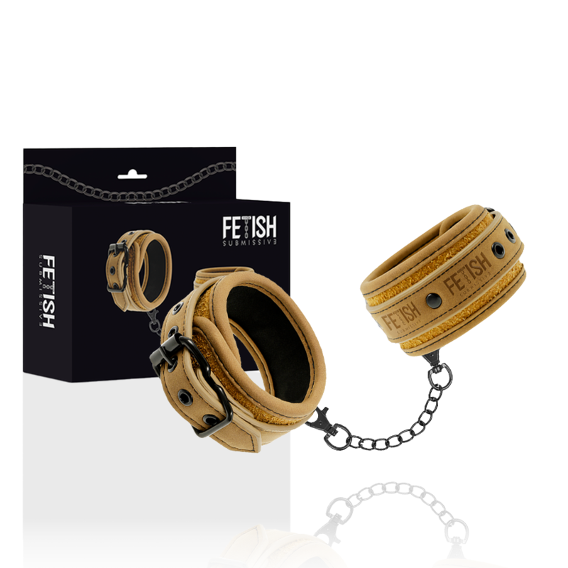 Fetish Submissive – Menottes BDSM en cuir synthétique Beige