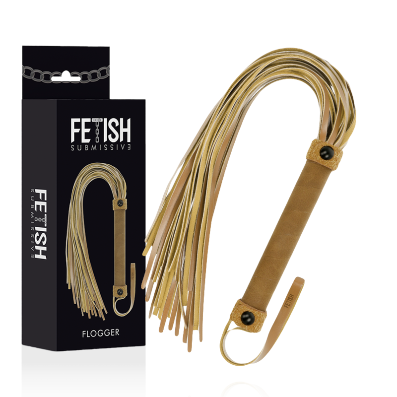 Fetish Submissive - Fouet BDSM en Simili-Cuir - Beige