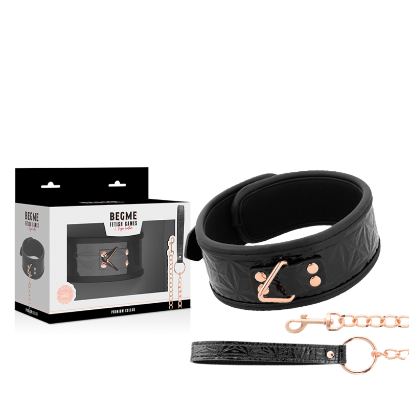 Collier BDSM Black Edition Premium Cuir Vegan - BEGME - Begme Fetish Games