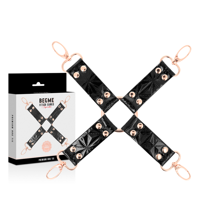 Begme - Kit d'attaches Hogtie en cuir - Noir