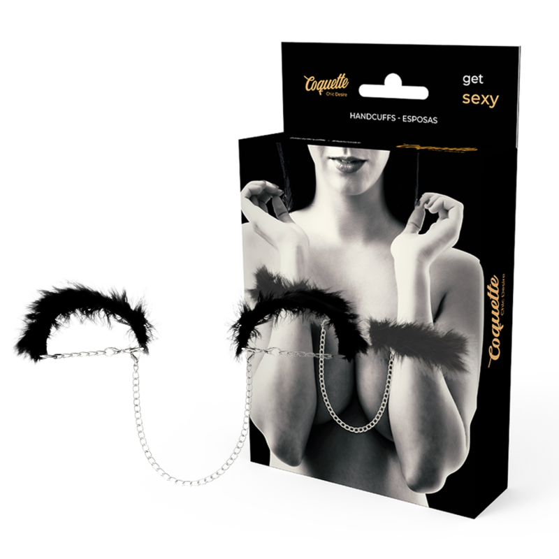 Menottes Coquette Chic Desire Métal Plumes Noires - Coquette