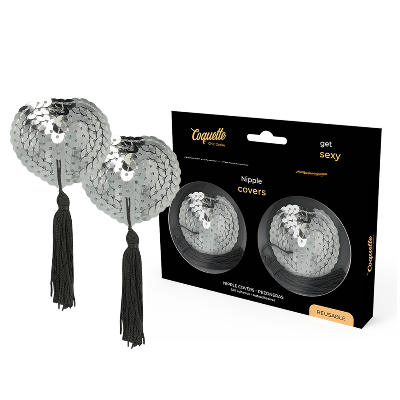 Cache-Tétons Chic Desire Argent à Paillettes - Coquette
