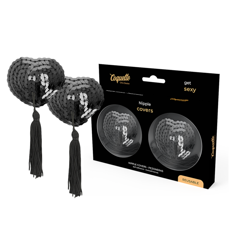 Cache-Tétons Paillettes Chic Desire Noir - Coquette