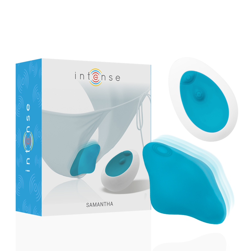 Vibromasseur Culotte Intense Panty Télécommandé Bleu - Samantha