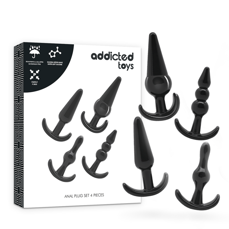 Set 4 Plugs Anaux Progressifs Noir - Addicted Toys