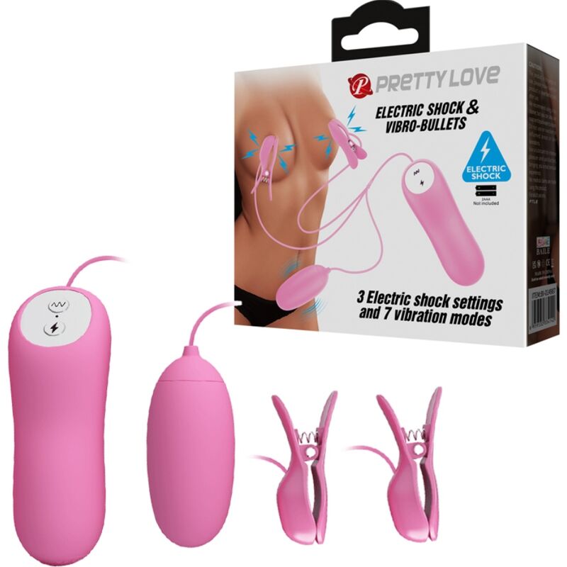 Pinces Tétons Vibrantes Électrostimulantes Rose - Pretty Love