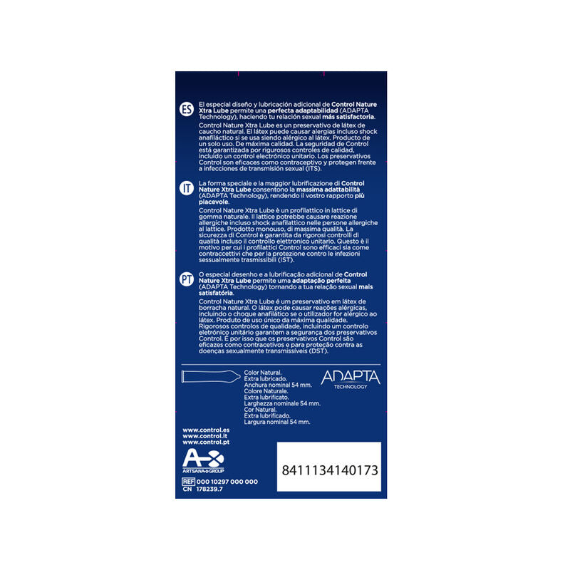 Préservatifs Control Adapta Nature Extralube Boîte 12 - Control - CONTROL CONDOMS