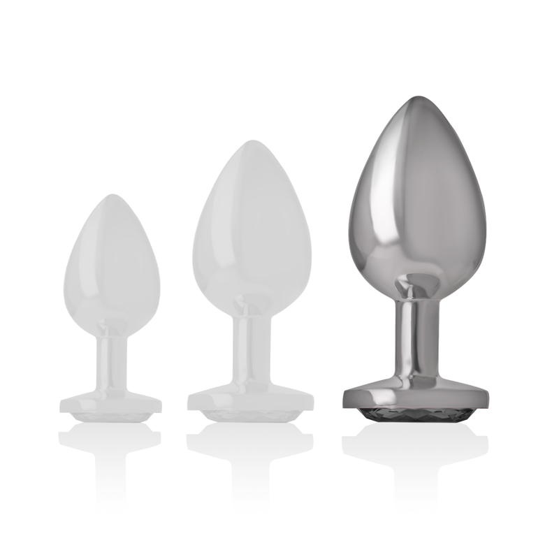 Plug Anal Métal Diamond Jewel Blanc Taille L - Intense