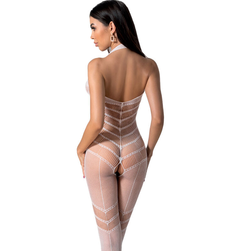 Bodystocking Blanc Résille BS100 Taille Unique - Passion