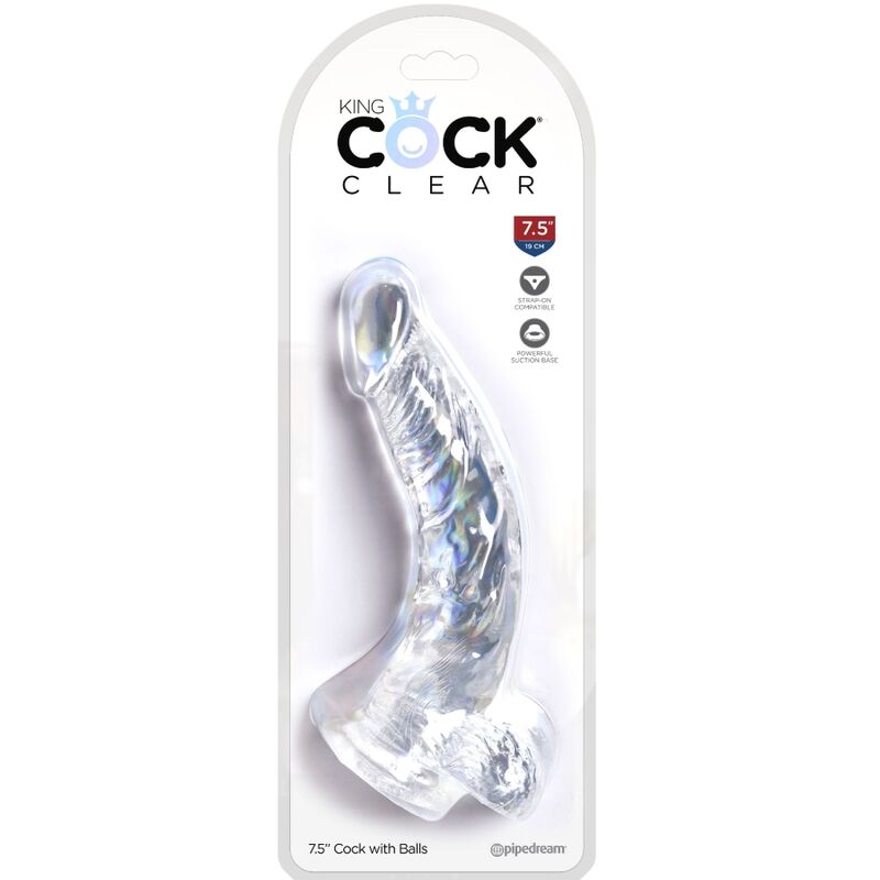 Gode Réaliste King Cock Clear Transparent Ventouse - Pipedream