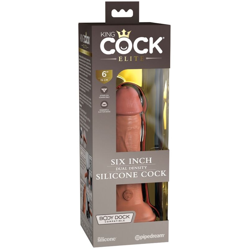 Gode Réaliste King Cock Elite Double Densité Caramel - Pipedream