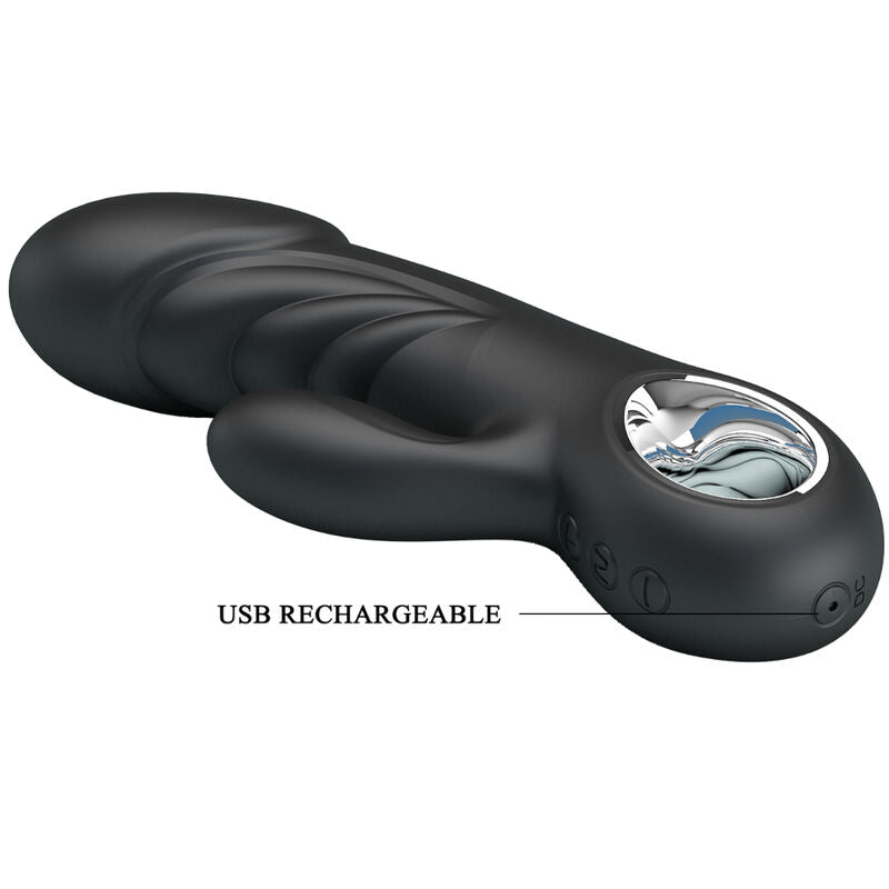 Vibromasseur Ansel Double Stimulation Noir - Pretty Love - PRETTY LOVE